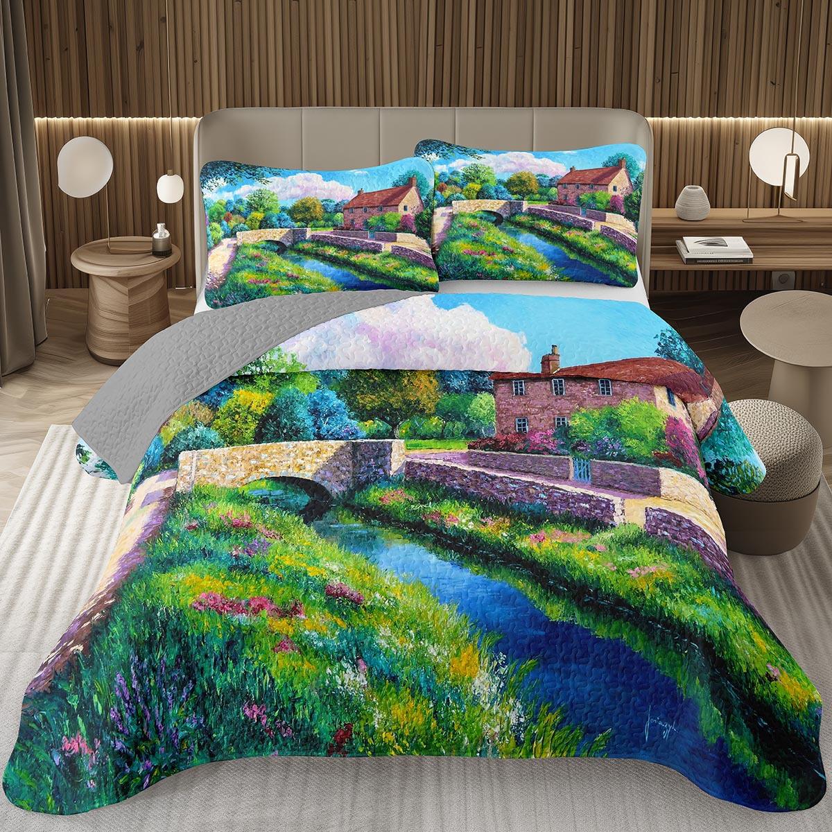 

Comforter Natural Scenery Quilted Twin Queen Size Vintage Rustic Style Set 2/3 Piece Soft Microfiber Quilt Bedding Set Comforter (quilt)-EU Single(135*200cm)3pcs