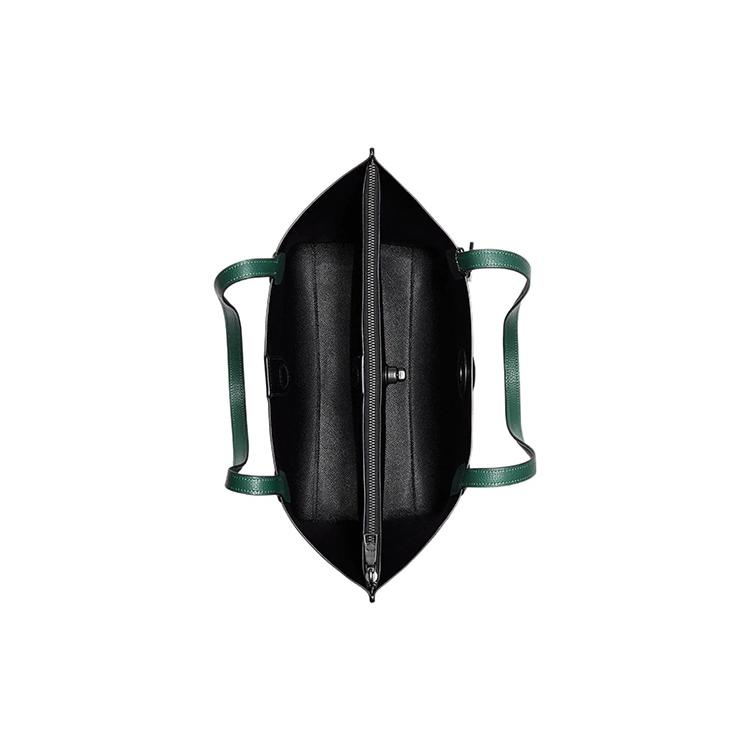 New COACH Willow Glossy Pebbled Leather Tote Bag Shopping Bag Handbag Shoulder Bag Large Size Women's Forest Green C0689-V5FOR