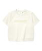 COVERNAT WOMAN Crop Pearl Copper Logo Half Sweatshirt Ivory