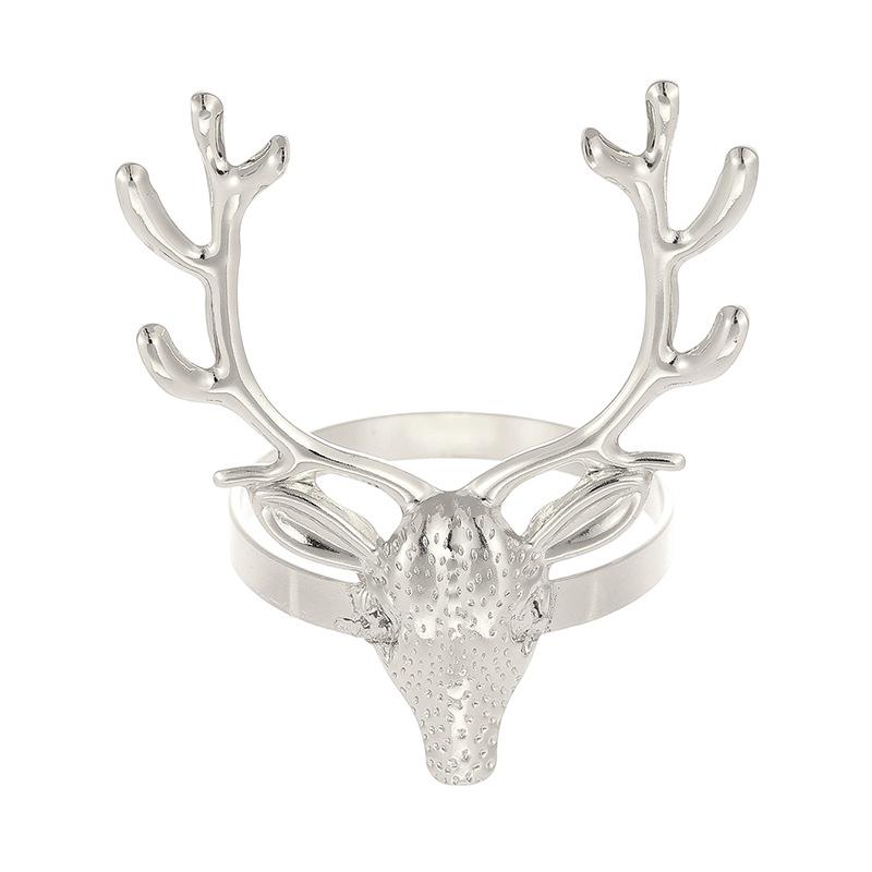 Christmas Napkin Rings Xmas Tree Snowflake Deer Nutcracker Napkin Holder Metal Napkin Buckle For Christmas Party Table Decor