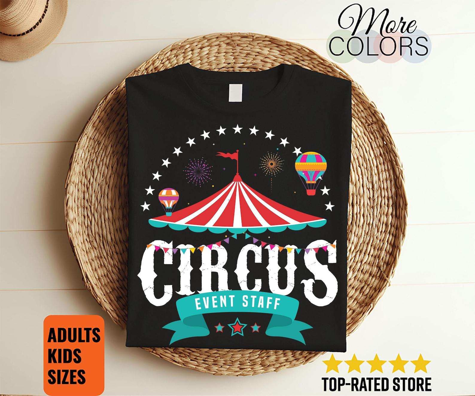 Circus Staff Costume Carnival Vintage T-Shirt, Clowns Ringmaster Tamer Taming Tee, Kids Birthday Children Party Present, Circus Lover Gifts, 100