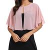 Women's Elegant Chiffon Evening Shawl - Short Cape Jacket for Weddings and Outdoor Events