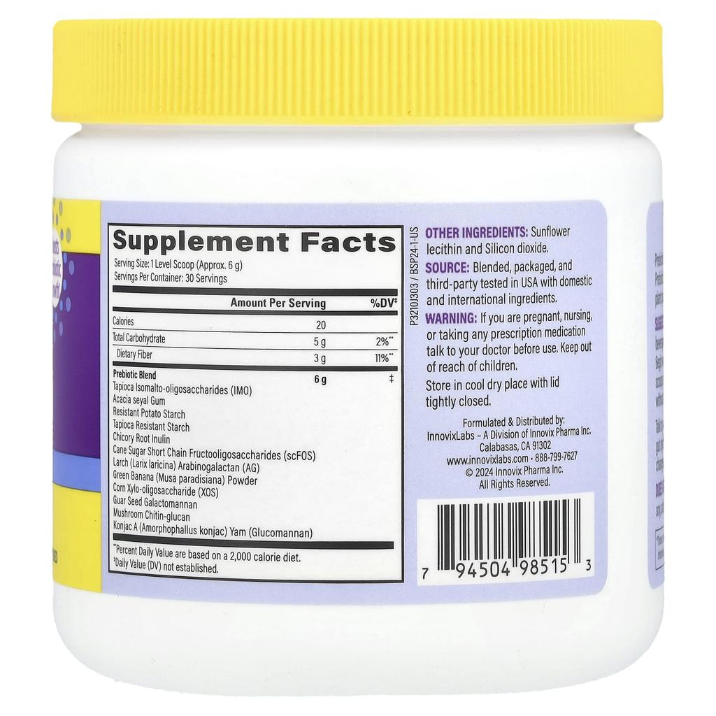 Broad Spectrum Prebiotic Fiber, Unflavored, 180G (6.4Oz)
