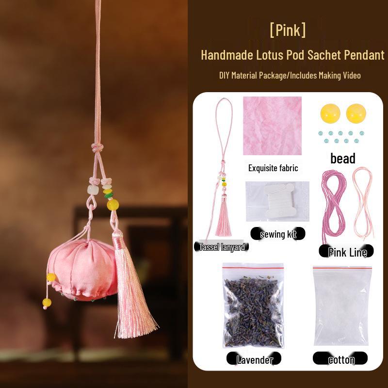 DIY Dragon Boat Festival Lotus Pod Sachet: Handmade Embroidered Mugwort Perfume Pouch Pendant