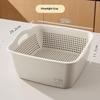 Food Grade Plastic Dual Layer Drain Basket Fine Drain Holes Kitchen Colander Set For Washing Fruits& Vegetables