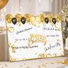 Großes Geburtstagsgästebuch Grußkarte für Männer Frauen, Schwarz Gold Alles Gute zum Geburtstag Gästeschildbuch für Geburtstagsfeier Zubehör