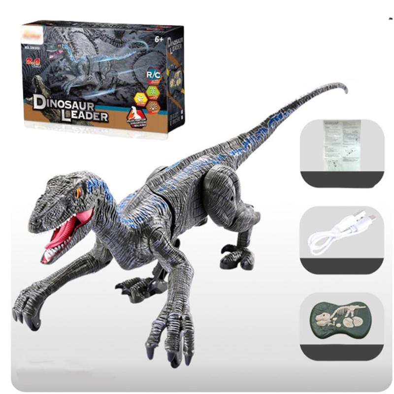 

Динозавр Юрского периода Ходячий Игрушки на радиоуправлении 24 ГГц Светодиодный Реалистичный Детские подарки серый