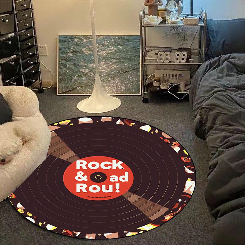 Modern CD Record Round Carpet Comfort Soft Bedroom Decoration Rug Customizable Living Room Sofa Area Rug Washable Chair Mat