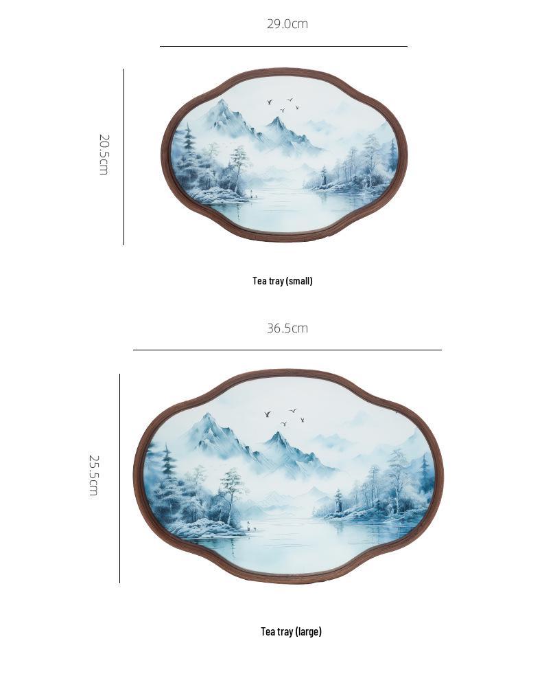 Ru Kiln Lotus Tea Set: One Pot, Six Cups with Tray - Kung Fu Style