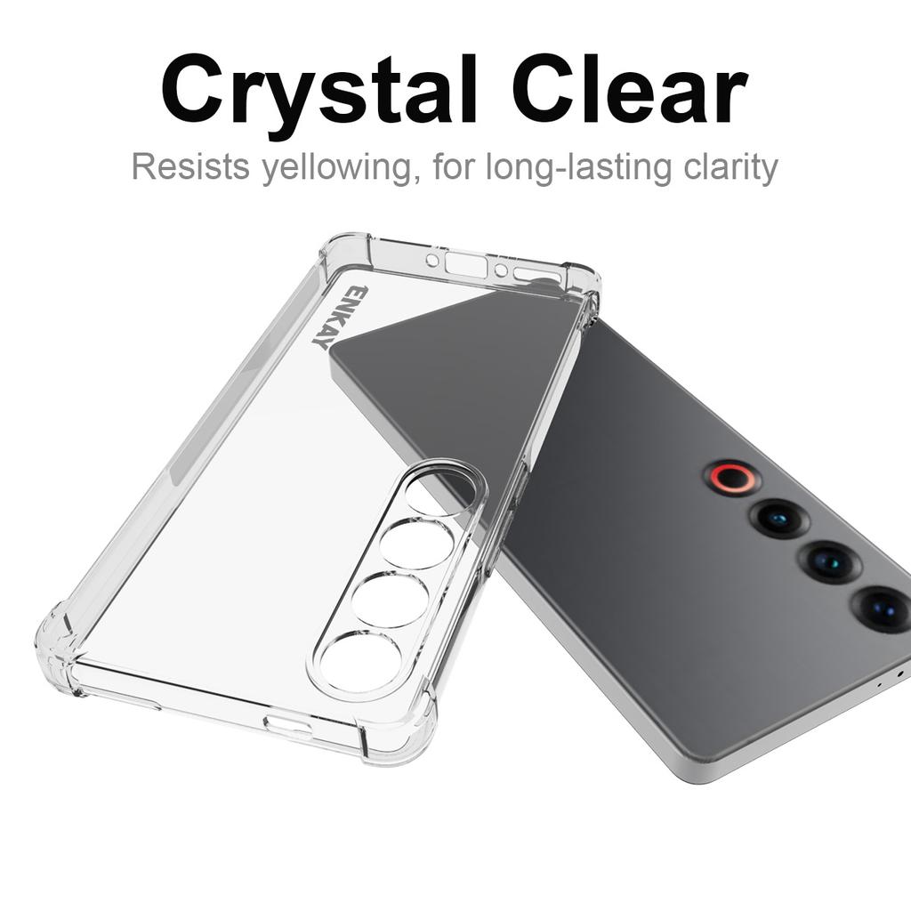 ENKAY HAT PRINCE For Meizu 21 Pro Case Crystal Clear TPU Anti-slip Strips Back Phone Cover