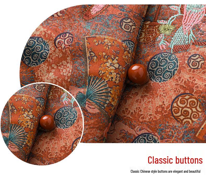 Winter Plus Velvet Coat for Middle-Aged and Elderly Women, Elegant Chinese Style Mother's Clothing, Warm Thick Cotton Jacket.