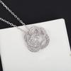 2023 Trend Brands Party Jewelry Hollow Camellia Pendant Sliver Zircon Necklaces For Women Exquisite Flowers Luxury Charms