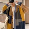 Herfst en Winter Koreaanse Stijl Mode Gebreide Cardigans Trui Patchwork Kleur Koppel Heren Casual Trendy Jassen Jas Herenkleding