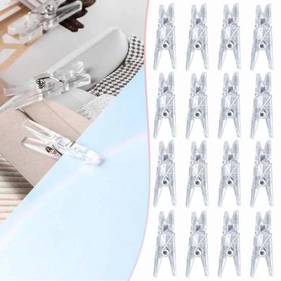 Clear Acrylic Mini Photo Clips Small Plastic Clothespins with Spring Pegs for Pictures Crafts Papers Office Home DIY Decoration