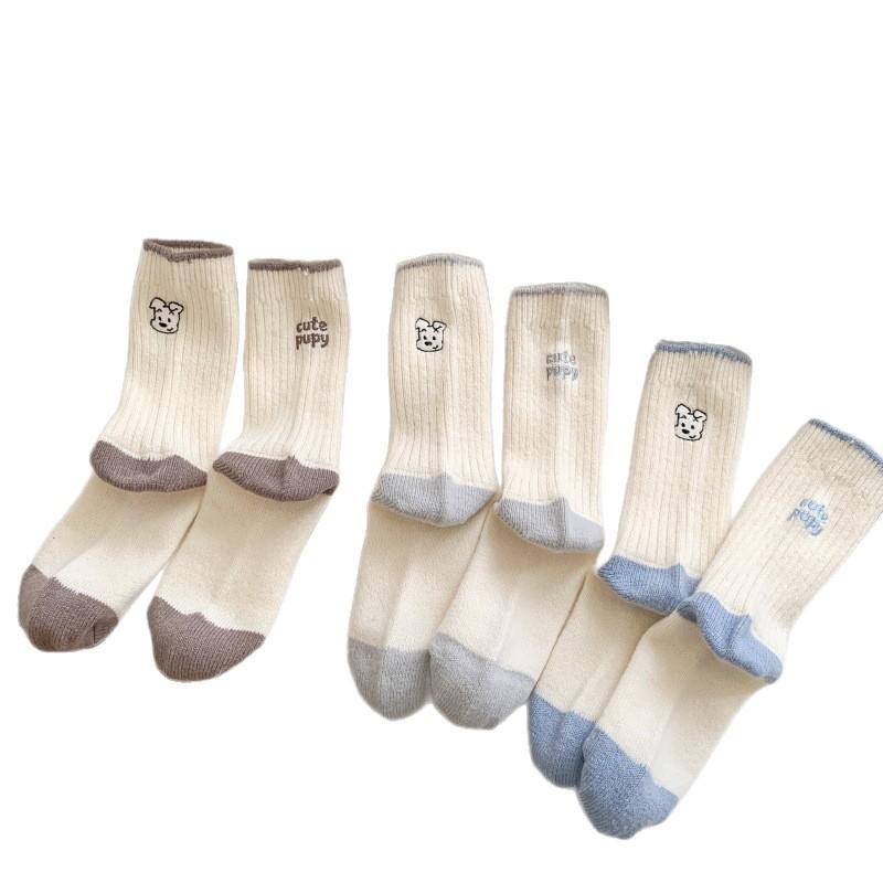 Winter Explosive Cartoon Bear Wool Socks Ab Thickened Fleece Warm Socks