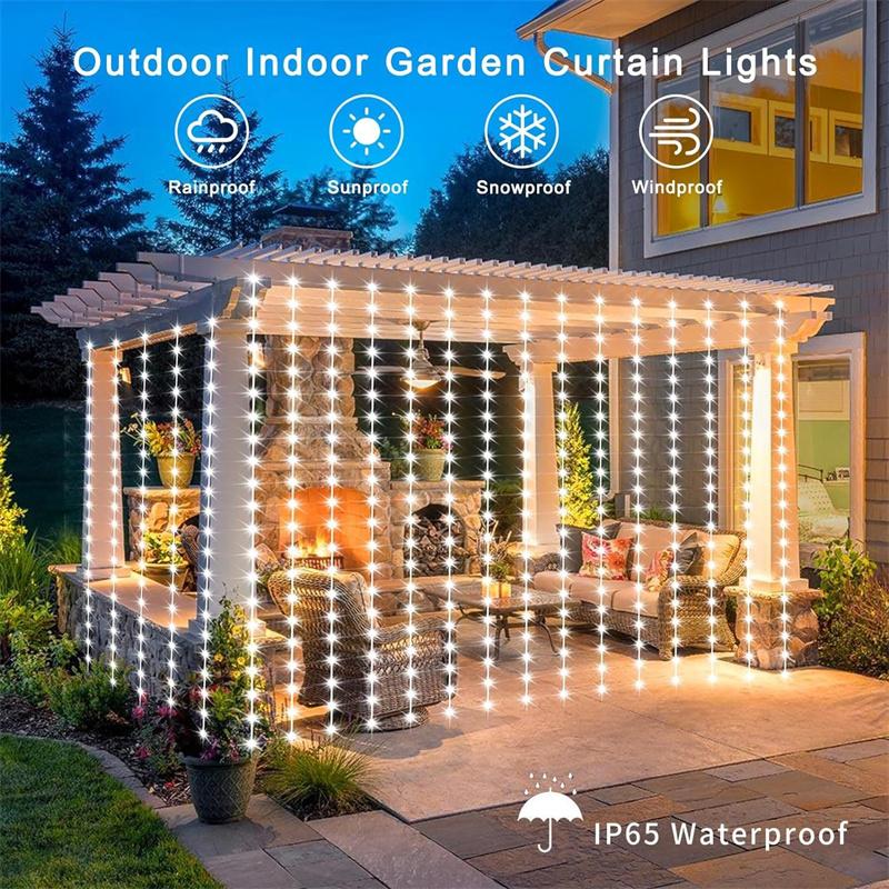 Xiaomi Solar LED Curtain Light Outdoor Garland Solar Fairy String Light Pavilion Garden Party Holiday Christmas Decor Copper Wire Lamps