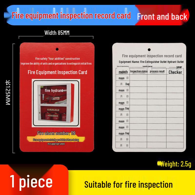 Fire Safety Inspection & Record Card Holder: Fire Extinguishers & Hydrants