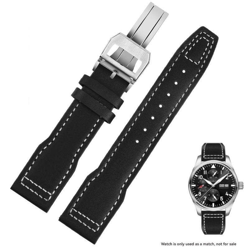 

Для IWC Pilots Little Prince Mark 18 Series Бронзовий Ремінець для винищувача Spitfire 20 мм 21 мм Браслет з коров ячої шкіри Чоловічий Ремінець з телячої шкіри 20mm