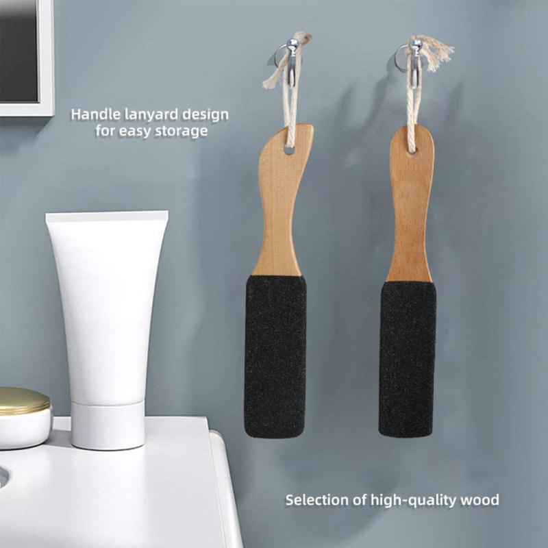 Double-sided Foot Rasp File Sturdy Wood Handle Exfoliating Calluses Horny Cleaner Foot Grinder
