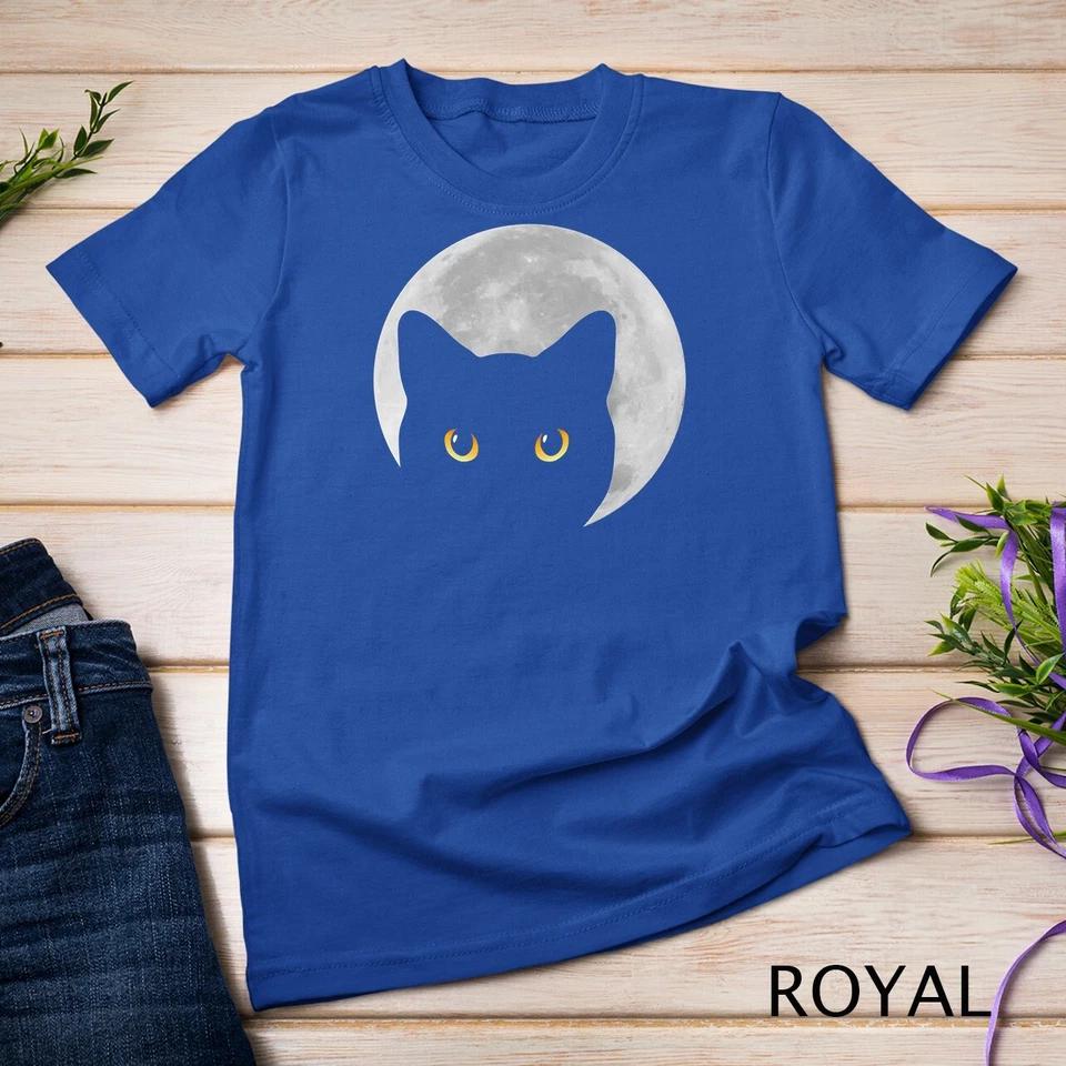 Black Cat Yellow Eyes Cats Moon T-Shirt Unisex T-shirt 10 4XL