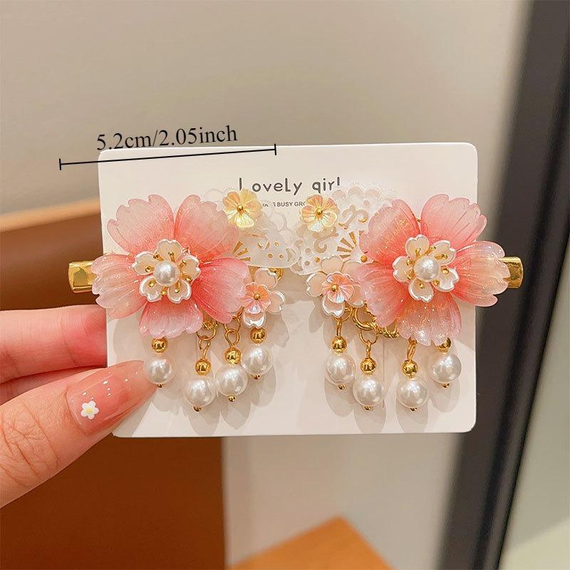 2pc Cute Women's Boutique Hair Accessories Resin Sweet Cute Hair Clips Suitable for Girls' Daily Activities Wear Elegant Hairpin