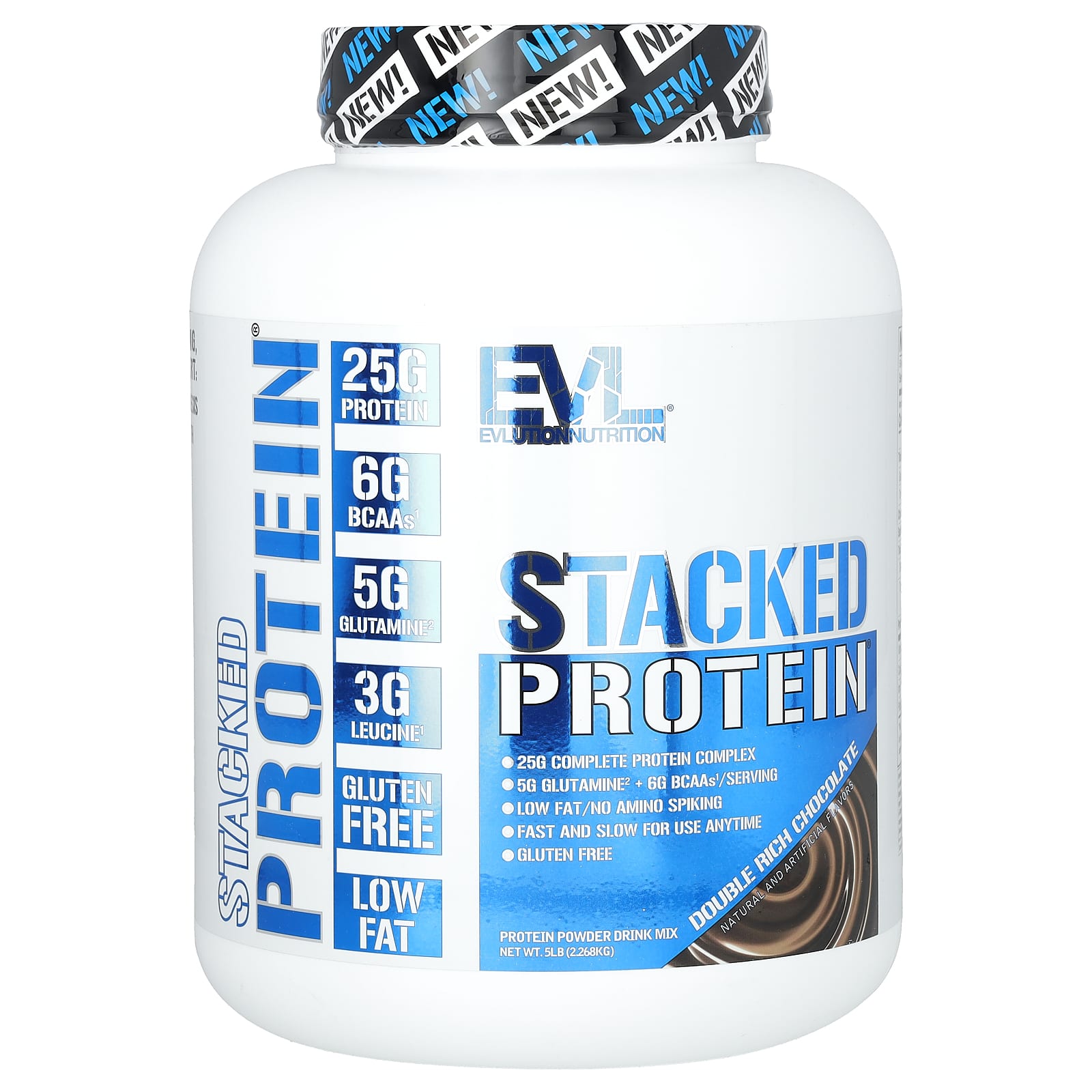 

EVLution Nutrition, Stacked Protein, Double Rich Chocolate Flavor, 5 lb (2.268 kg)