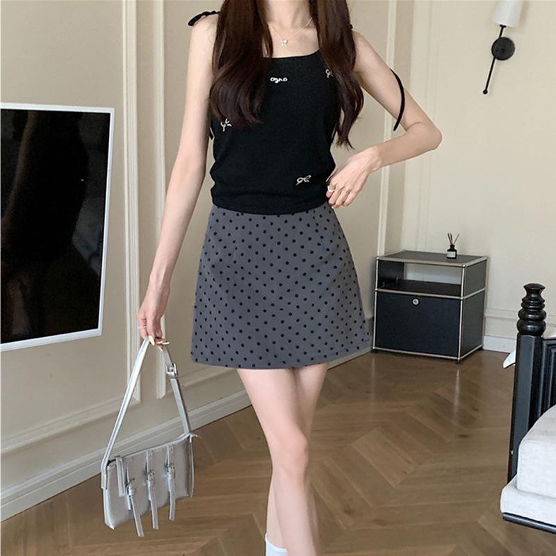 2026 Damen High-Waist A-Linien Polka Dot Midi-Rock mit Schlitz - Neuer Sommer-Artikel