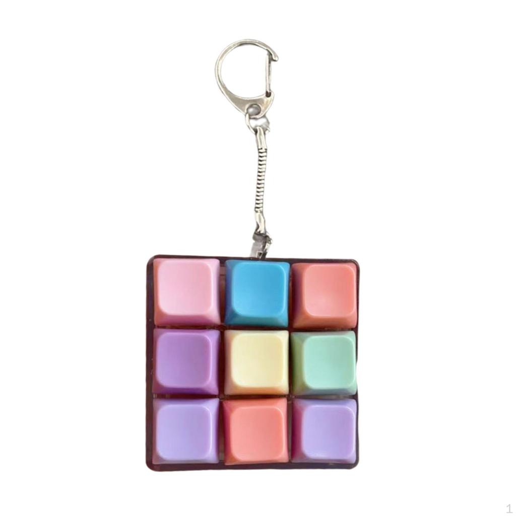 Fidget Keychain Mechanical Key Button 9-Button for Office Home Gift Birthday Drive Away
