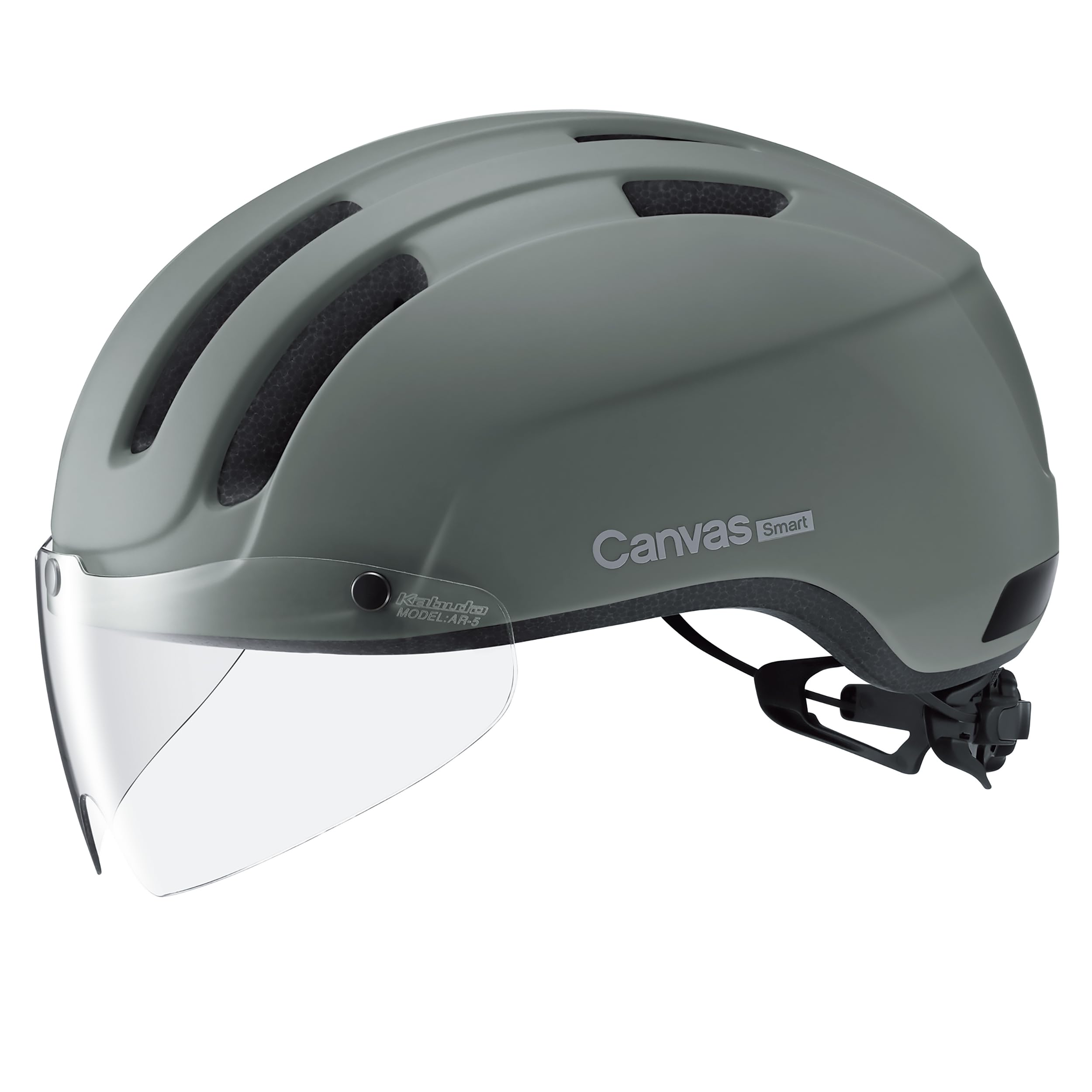Велосипедный шлем KABUTO CANVAS-SMART, Размер M/L (Окружность головы: 57-59см), Матовый оливковый