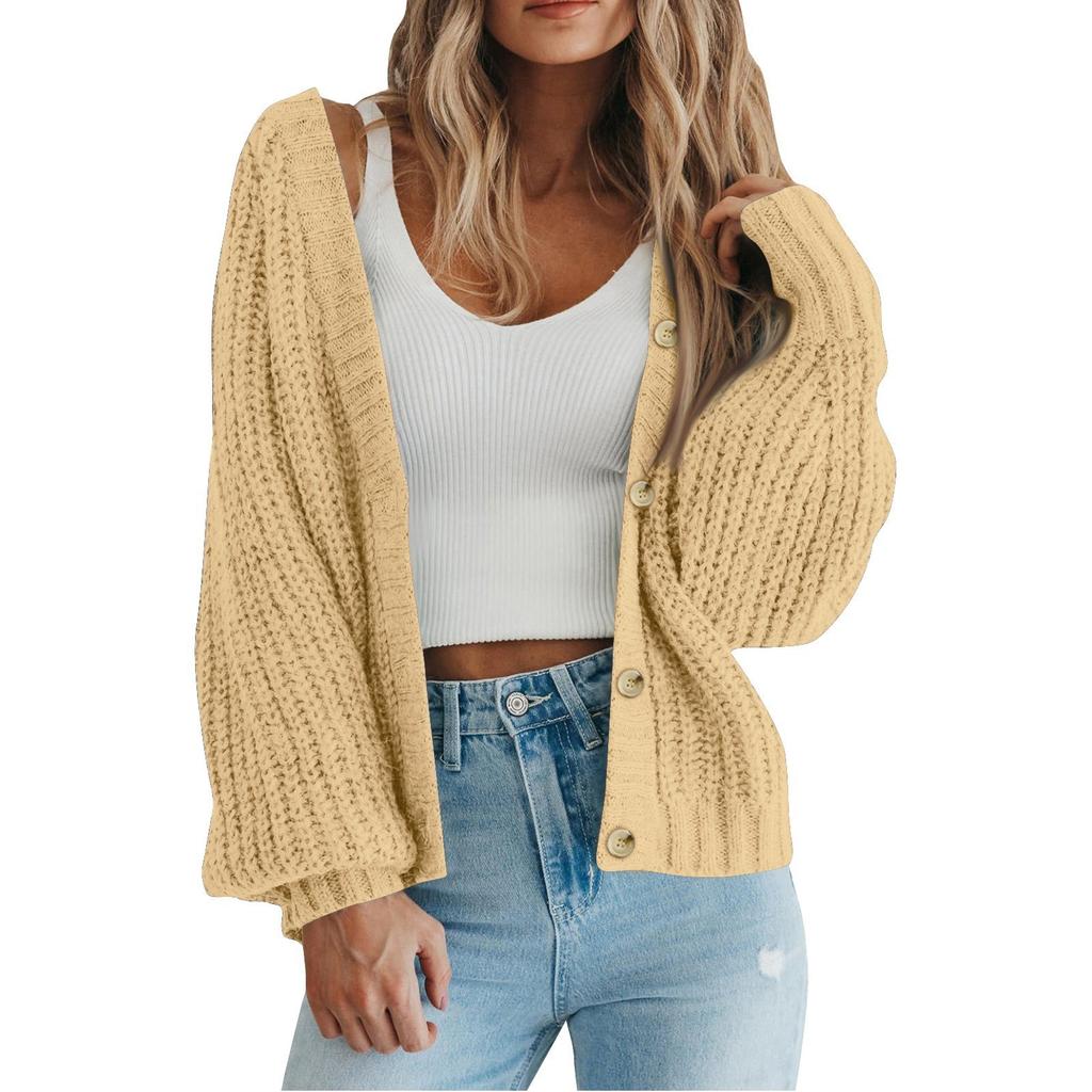 Women's Chunky Knit Cardigan Sweaters Trendy Casual Long Sleeve Open Front Button Down Knitted Outerwear Coats