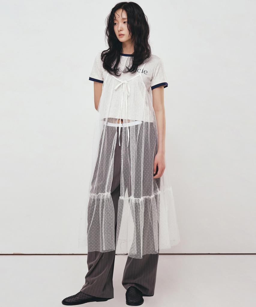 Nigaennikol Dots See-Through Layered Fill Dress_Ivory