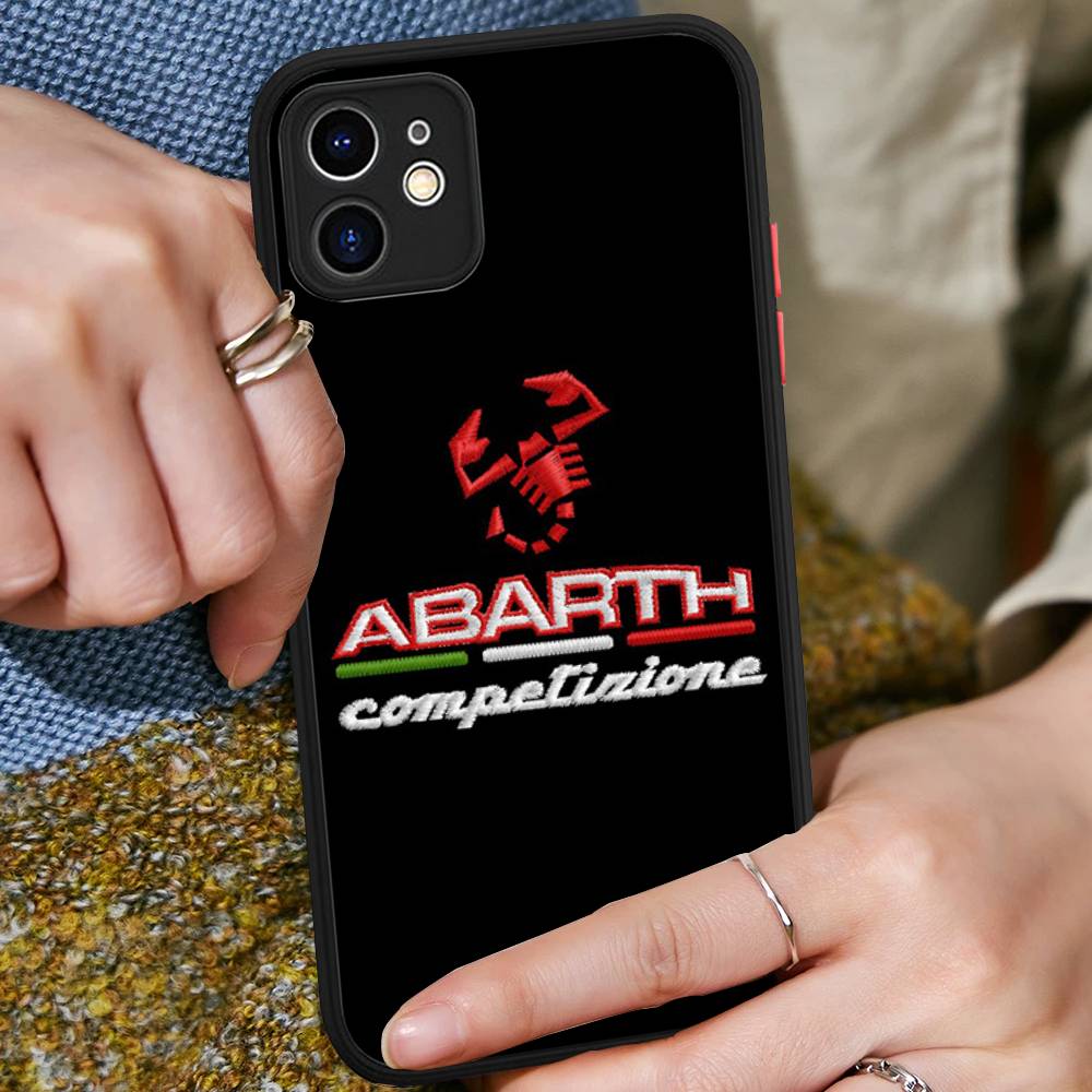 

A-Abarth ЛОГОТИП Матовый Прозрачный Чехол для Телефона Для IPhone Case 16 15 14 13 12 11 Pro Max X XS Max Plus iphone 15pro max