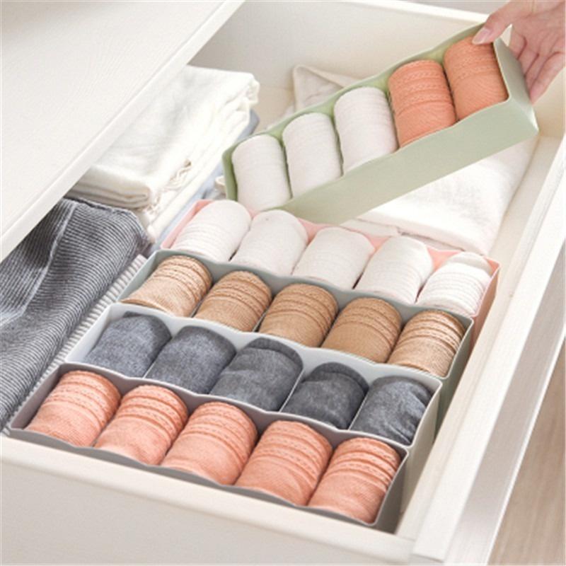 5 Grids Storage Box Drawer Organizer Multifunctional Underwear Socks Sundries Storage Box PP Storage Container Home Organizer