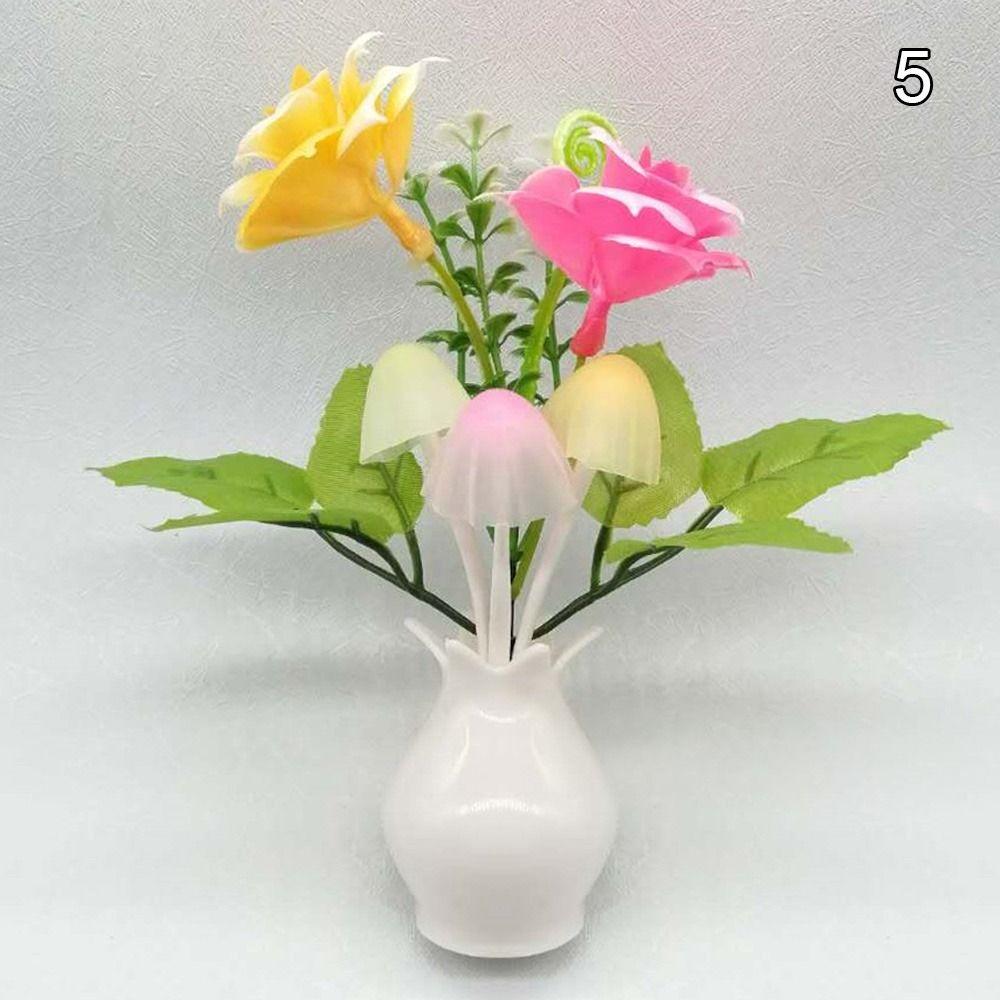 triangle LED Mushroom Night Lights Pomegranate Bottle Floral Lamp Colorful Little Night Light