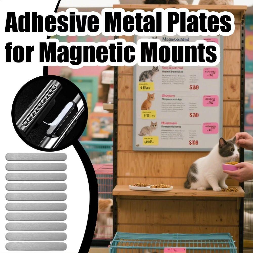 10PCS Reusable Self-Adhesive Patch Magnetic Adsorption Steel Plate for Magnetic Parking Signs