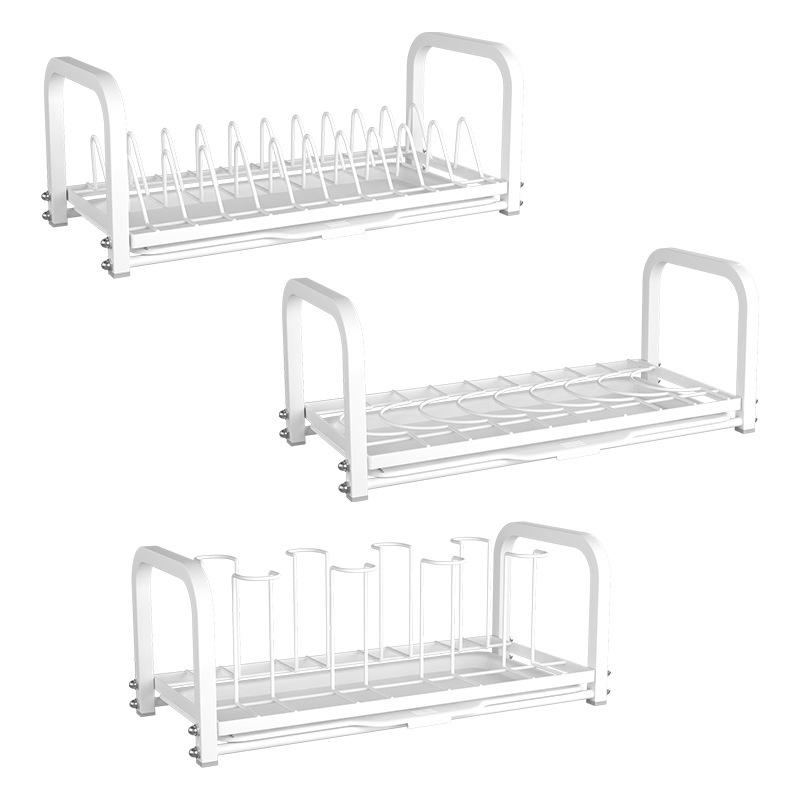 Single-Layer Kitchen Bowl & Dish Rack for Cabinet Storage and Drainage