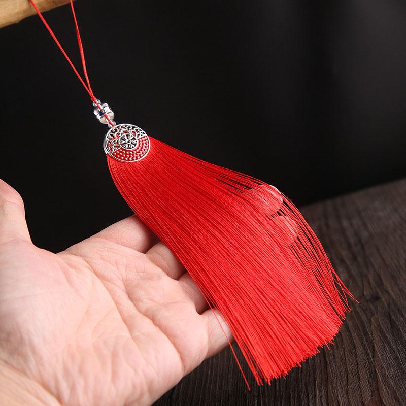 2Pcs Polyester Silk Tassel 15CM Handmade Soft Tassels Hanging Rope Pendant Tassel For DIY Crafts Jewelry Making Decoration