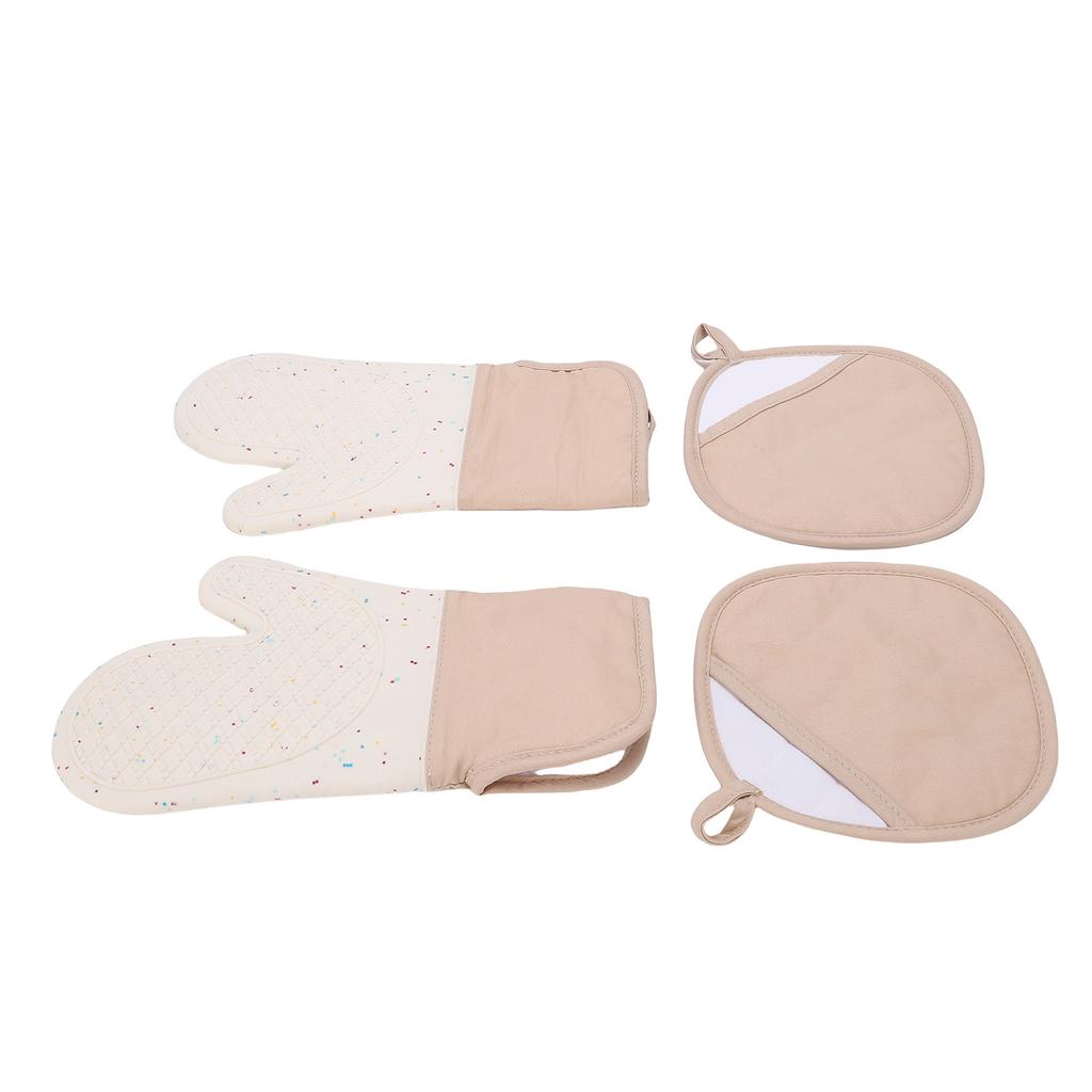 Oven Mitts Pot Holders Set 500 Degrees F Silicone Kitchen Oven Gloves Potholders Anti Slip Washable for Cooking Baking