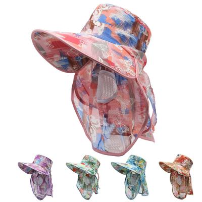 Sommer Damen Outdoor Arbeit mit großem Schirm Sonnenschutz Wind- und Staubschutz Gesichtsmaske Radfahren Sonnenhut