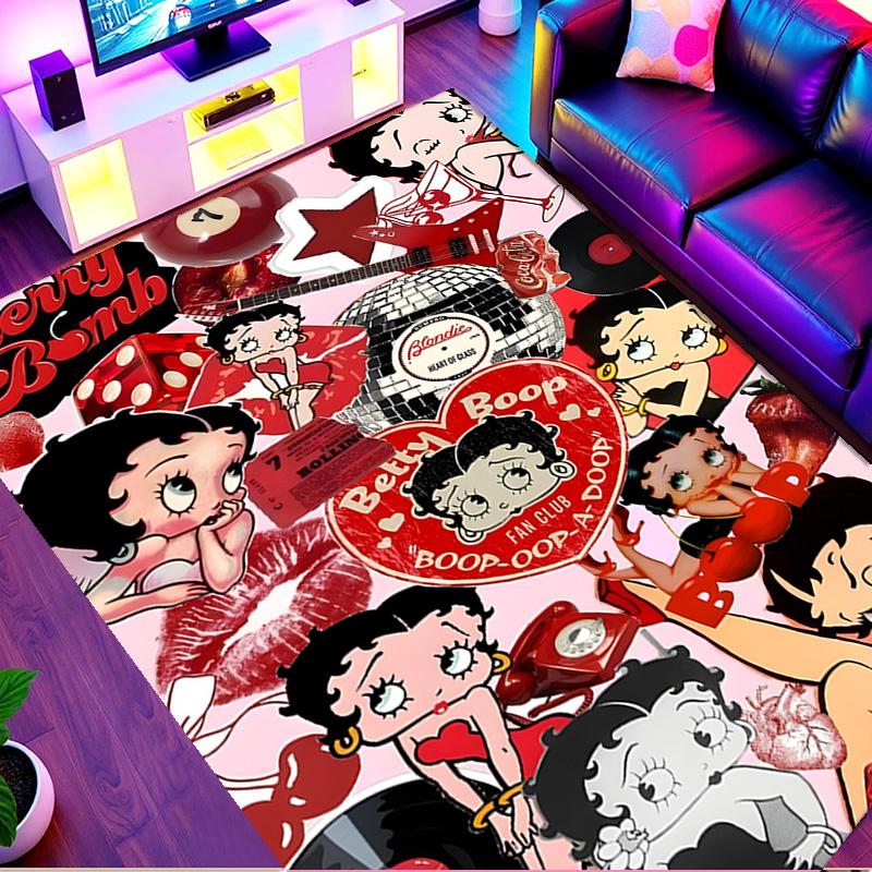 Betty Boop Print Rug, Washable Floor Carpet, For Entryway Dorm Laundry Room Office Study, Home Decor Birthday Christmas Gift