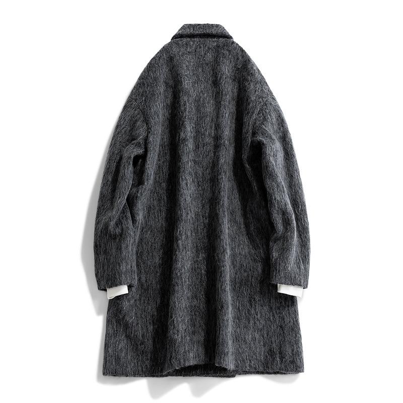 Long woolen coat men's trench coat over the knee loose autumn and winter tide brand thickened top