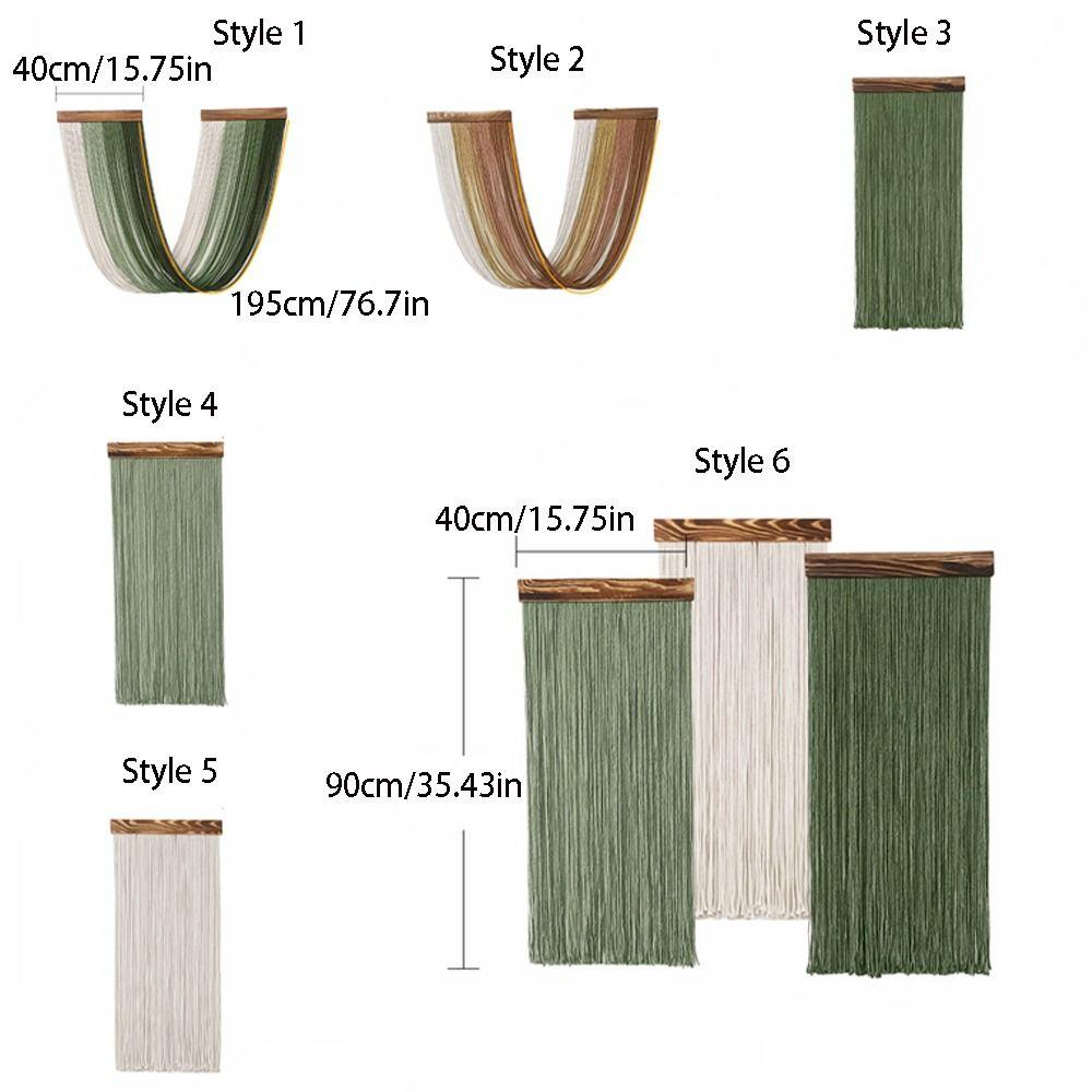 Hand-Woven Curtain Tapestry Wooden Cotton Rope Tapestry Boho Decor Wall Hanging Tapestry  Apartment