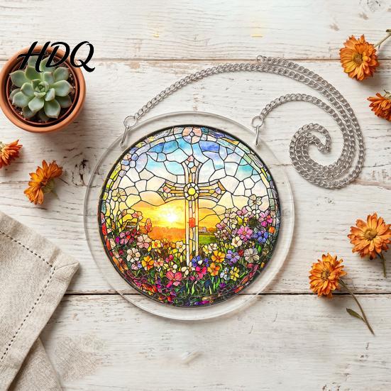 Terrassendekoration Puzzle Acryl Puzzle Sonnenfänger Religiös DIY Sonnenfänger Puzzle Set
