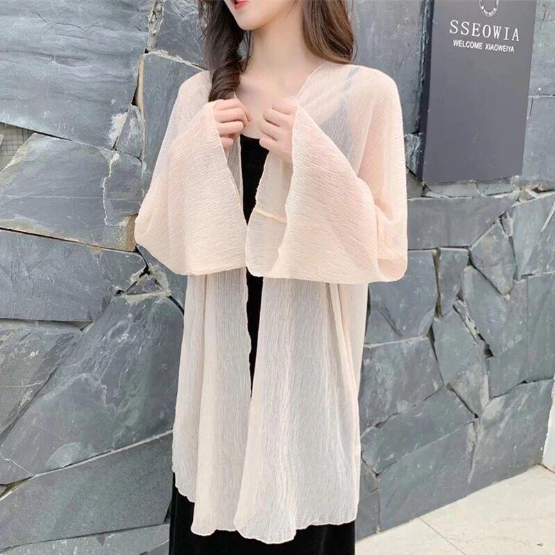 Women's Summer Chiffon Sunscreen Cardigan - Mid-Length, Loose Beach Shawl