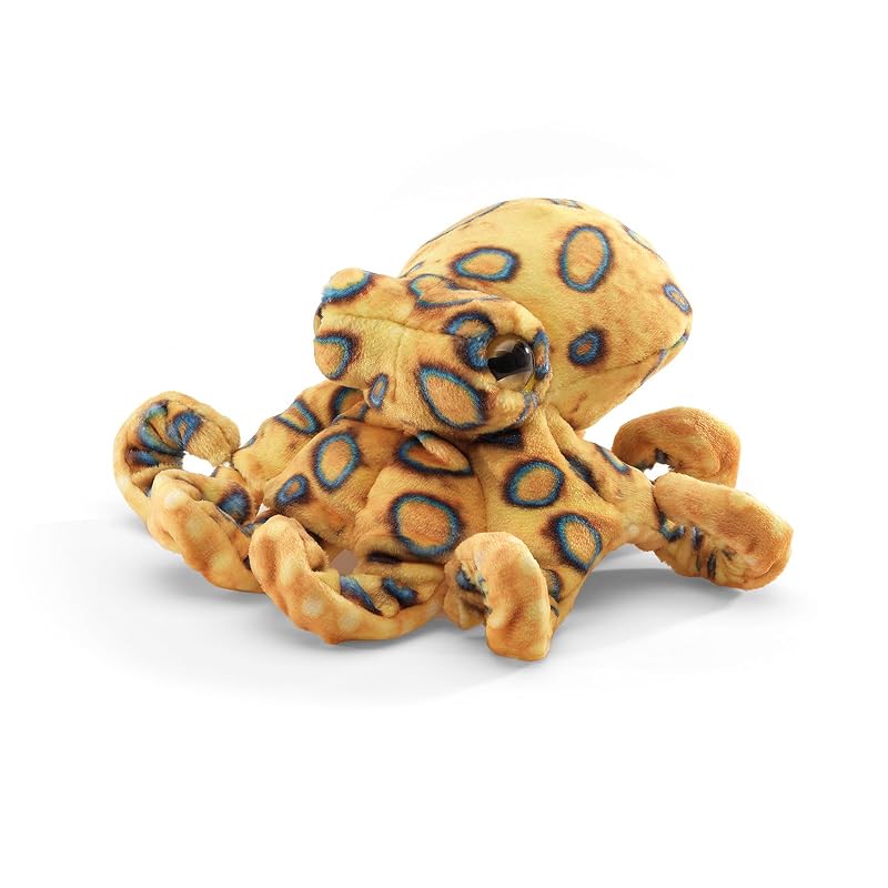 Folkmanis Mini Blue Ring Octopus Finger Puppet.
