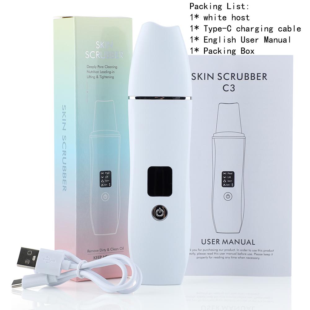 Ultrasonic Facial Skin Scrubber Deep Cleaning Cavitation Peeling Shovel Pore Blackhead Acne Removal Face Cleaner Lifting