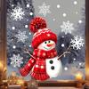Creative Holiday Gifts for Friends Christmas Snowman Static Window Clings, Cute Knit Hat Scarf Winter Wonderland Decorations Decals,