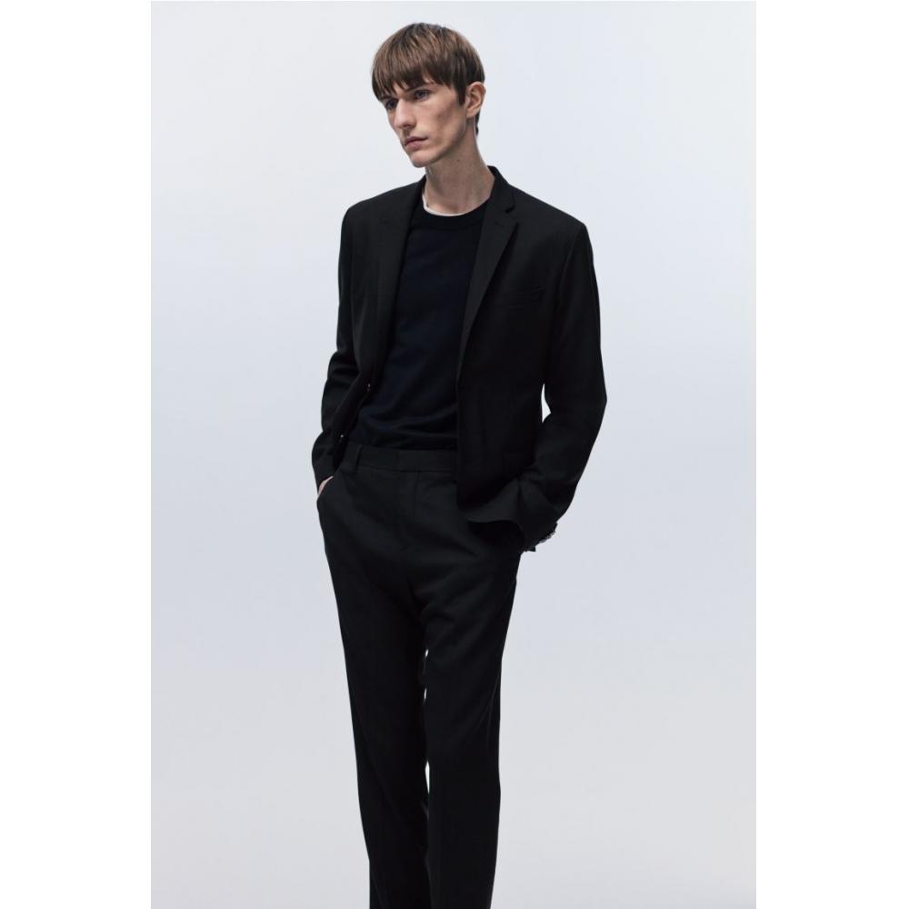 H M Single Breasted Jacket sliM Fit Black