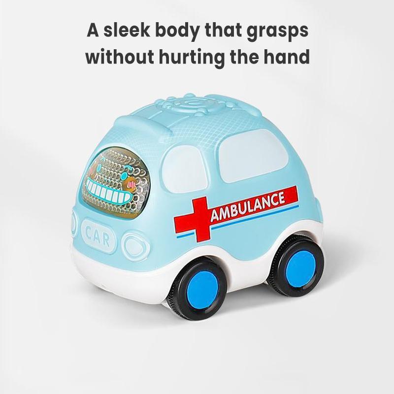 Children's Inertia Toy Car Montessori Boys' Mini Fire Engineering Vehicle Crash Resistance Pull Car Set 0-3rd Birthday Gift