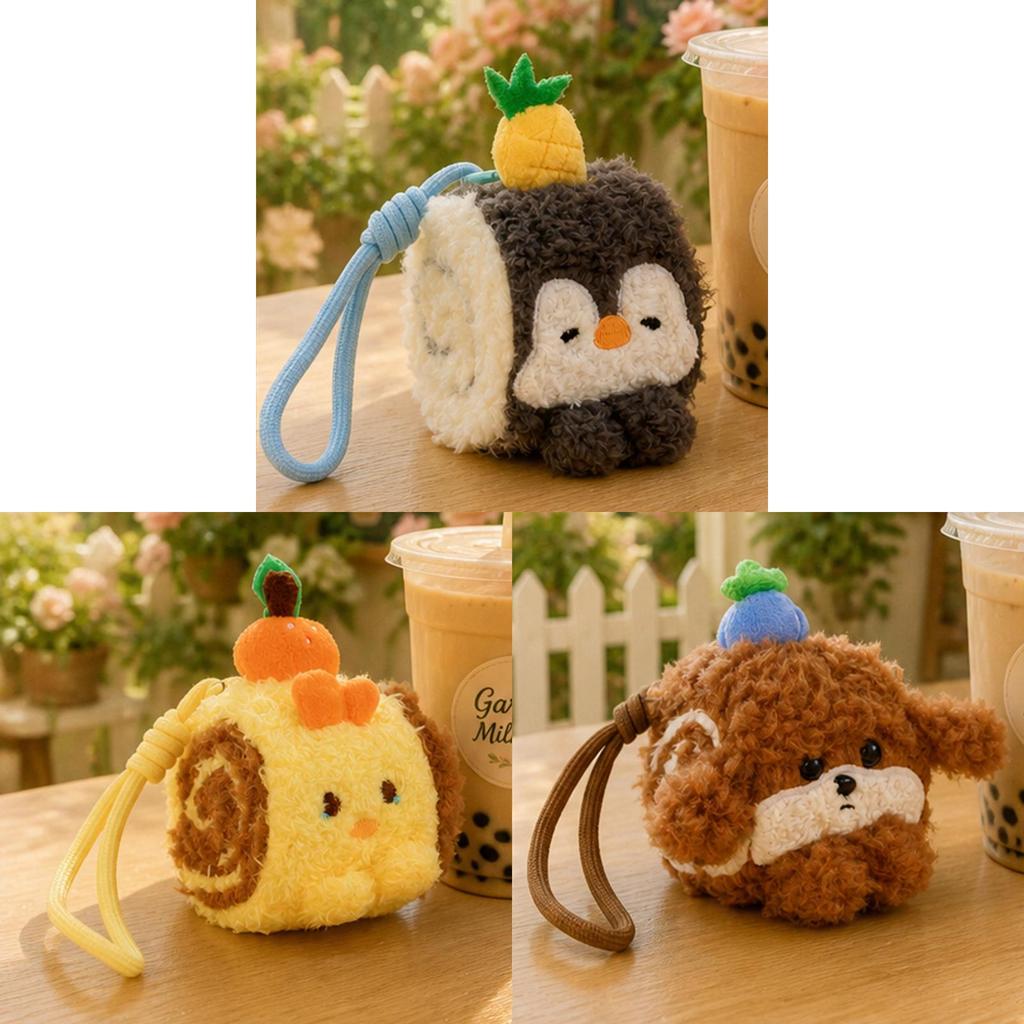 Plush Animal Keychain Cake Design With Pp Cotton Fill For Kids And Adults